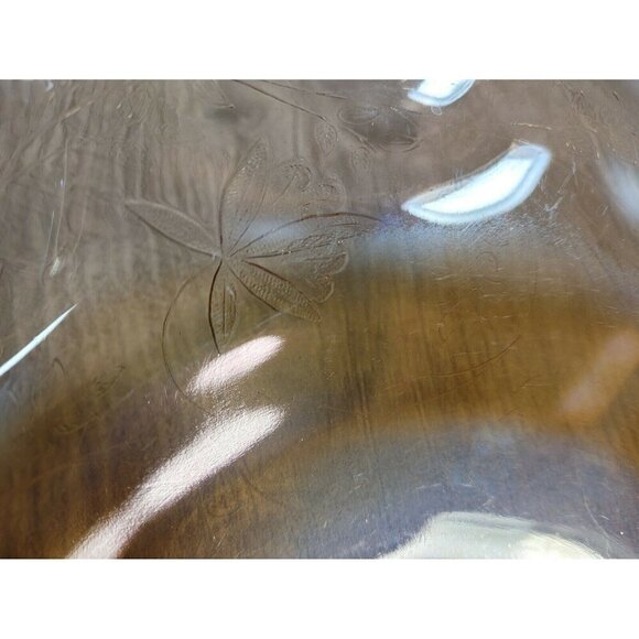 Crystal Clean Marigold Floral Carnival Glass Ruffled Fruits Salad Serving Bowls - Picture 11 of 12